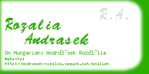 rozalia andrasek business card
